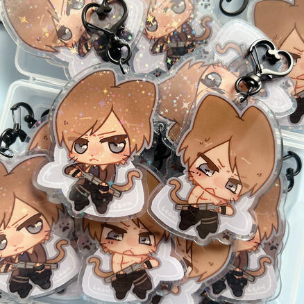 Glitter Double-Sided Leon Keychain